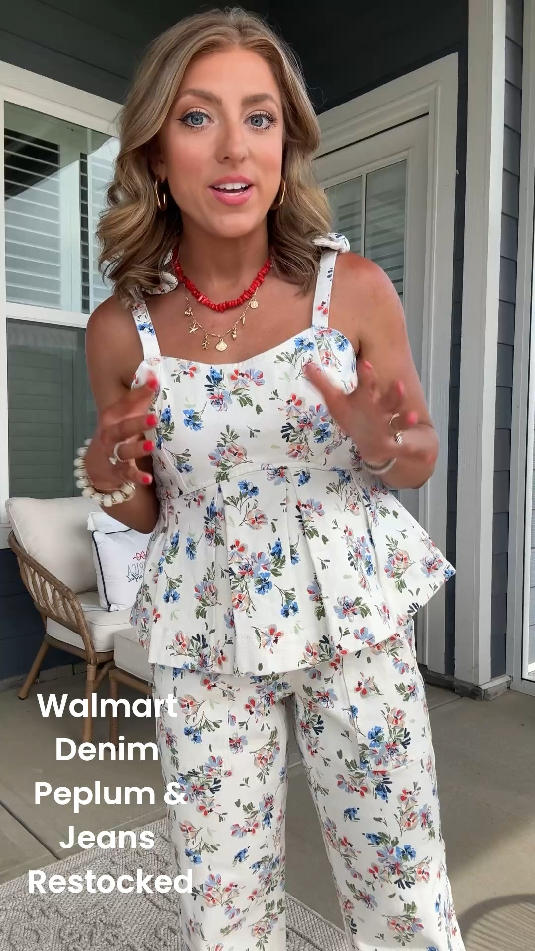 This Walmart set is officially BACK and I’m just as obsessed the second time around 😍🌸 This floral peplum denim top and matching straight leg jeans look SO much more expensive and truly give major Anthro-inspired vibes for a fraction of the price. The fit is adorable, the floral print is perfection, and I love that you can wear the pieces together or style them separately all summer long 👏🏻

The peplum top is so flattering and lightweight, and the matching jeans are comfy with the cutest relaxed fit. Paired it with a fun pop of red accessories for the perfect summer outfit idea ❤️✨ If you missed this set the first time, RUN because I have a feeling it’ll sell out again fast!

#WalmartFashion #WalmartFinds #AffordableFashion #AnthroInspired #AnthroVibes #MatchingSet #FloralDenim #SummerStyle #PeplumTop #DenimOutfit #WomensFashion #SummerOutfitIdeas #AffordableStyle #FashionFinds #Restocked #OOTD #CasualChic #StyleInspo #FashionOver40 #MomStyle

#LTKootd #LTKPetite