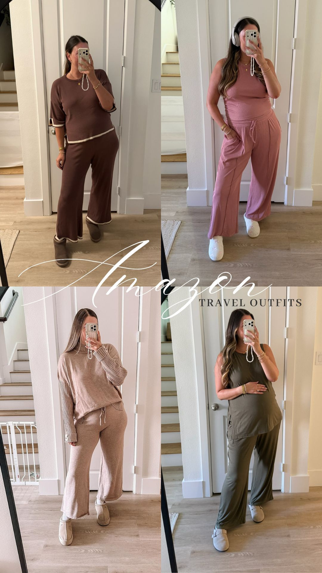 Amazon travel outfits! These matching sets from Amazon make great comfy travel outfits but would also be great for just lounging around the house or layered under cute jackets/vests for running errands! <3  

 #LTKootd #LTKMidsize #LTKTall
