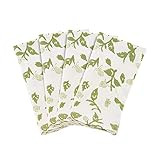SARO LIFESTYLE Komorebi Collection Cotton Block Print Floral Napkins (Set of 4), 20", Green | Amazon (US)