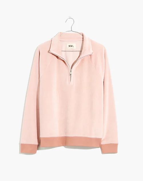 MWL Velour Half-Zip Sweatshirt | Madewell