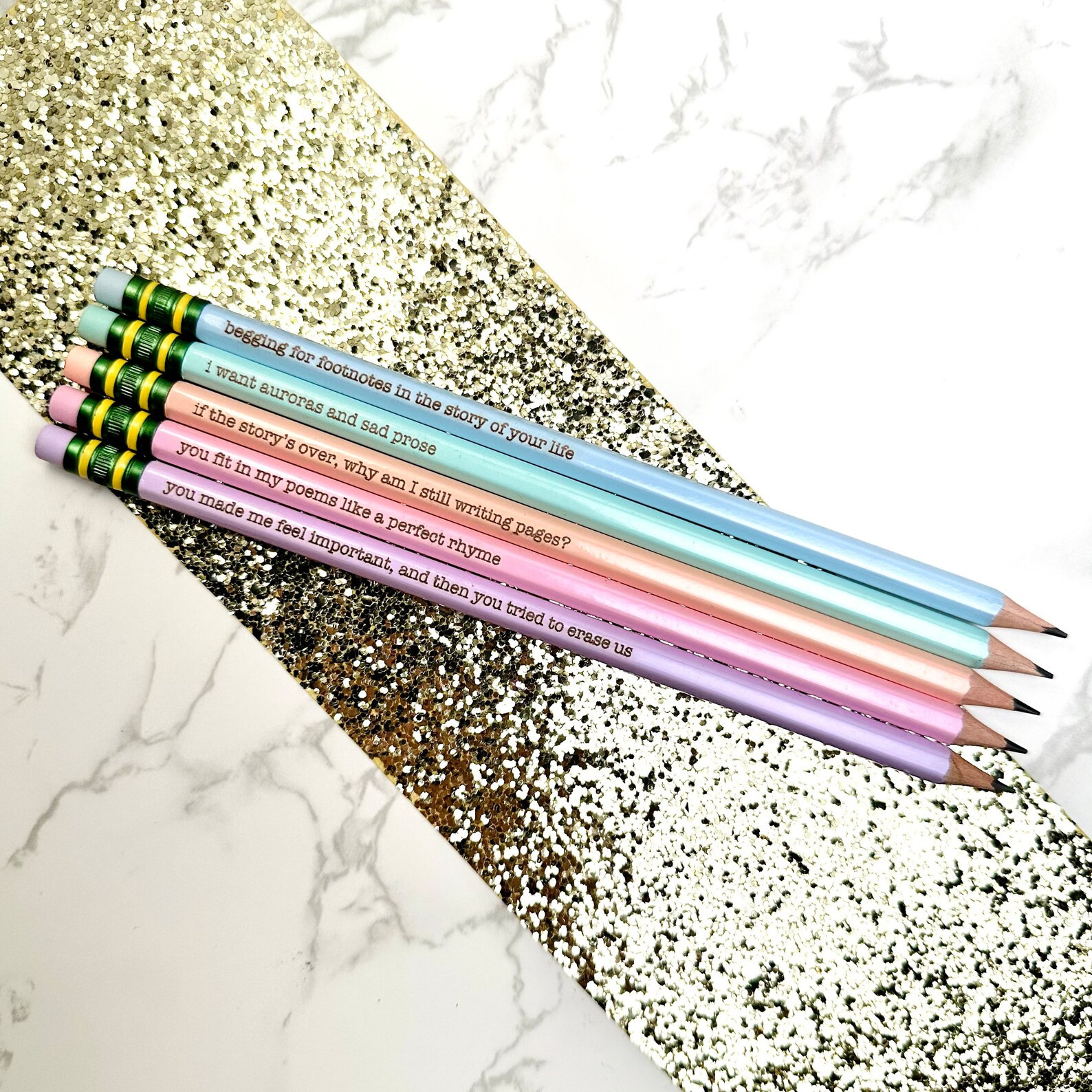 Taylors Engraved Pencils, Custom Pencils, Eras Merch, Pastel Pencils, Custom Engraved Pencils | Etsy (US)