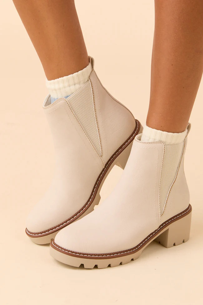 Paula Side Gore Stone Booties | Pink Lily