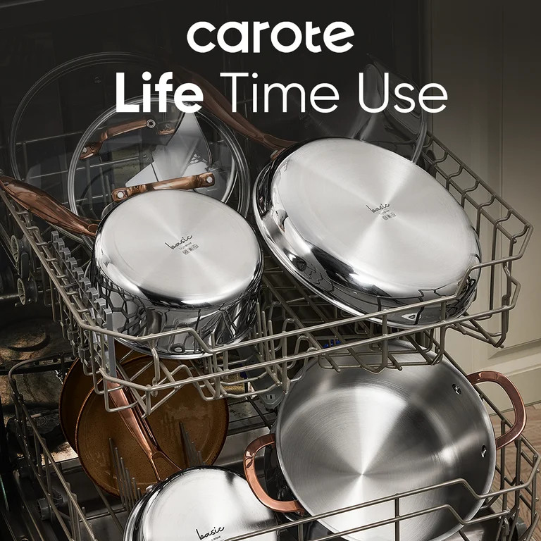 Carote 19-Piece Tri-Ply Stainless Steel Cookware Set, Induction Compatible and Oven Safe, Rose Go... | Walmart (US)