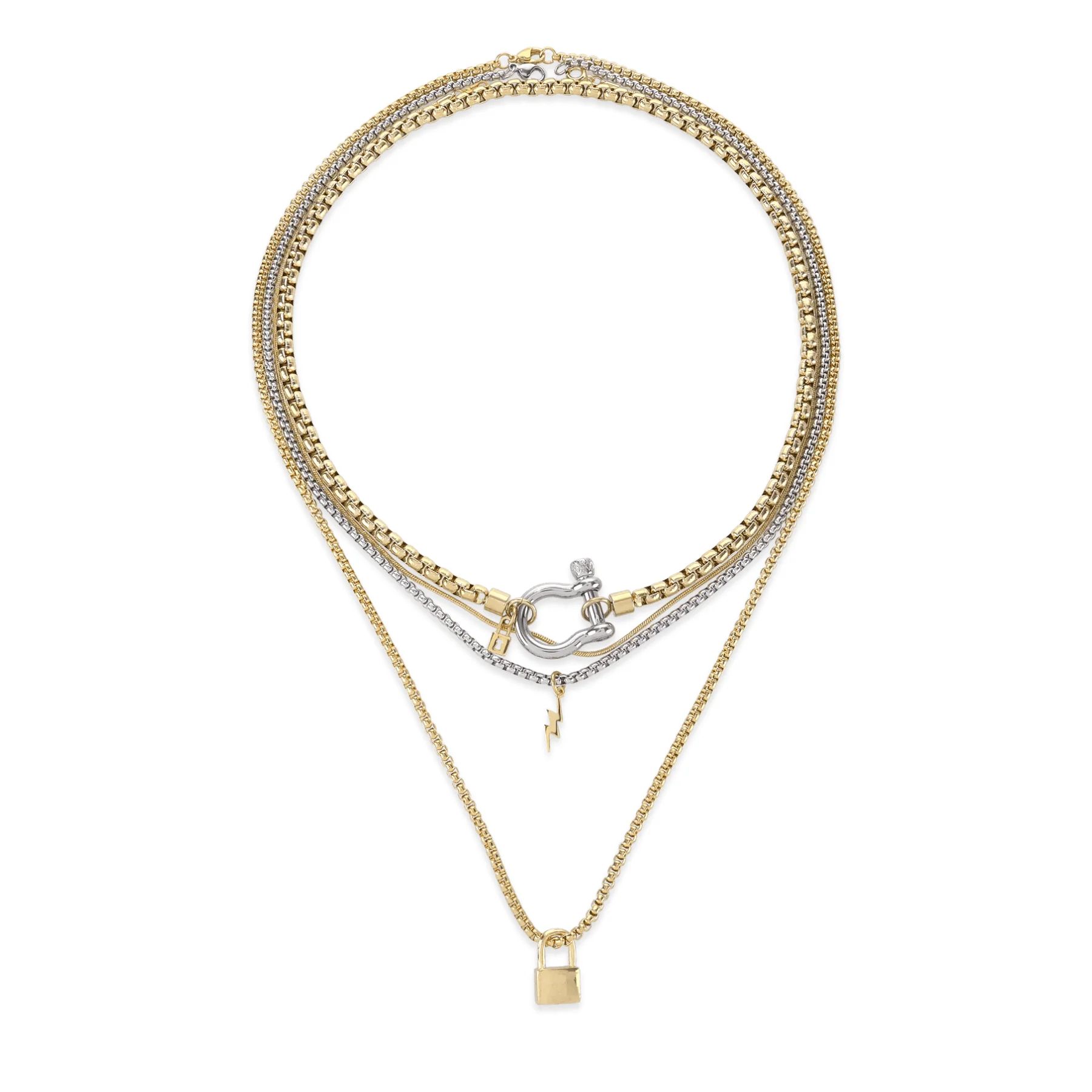 HERRADURA LOCK LAYERED NECKLACE SET | Artizan Joyeria