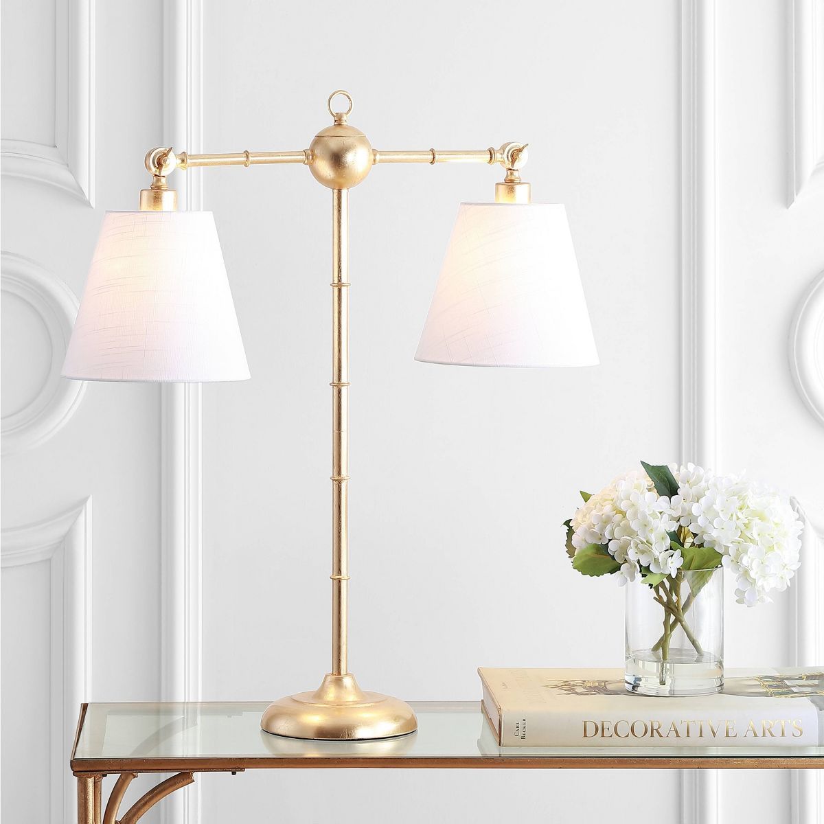 31" Metal Ruth Library Table Lamp (Includes LED Light Bulb) Gold - JONATHAN Y | Target