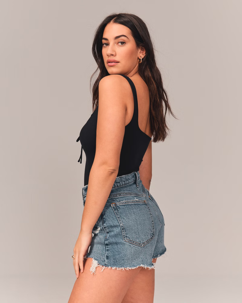 Curve Love High Rise Mom Shorts | Abercrombie & Fitch (US)