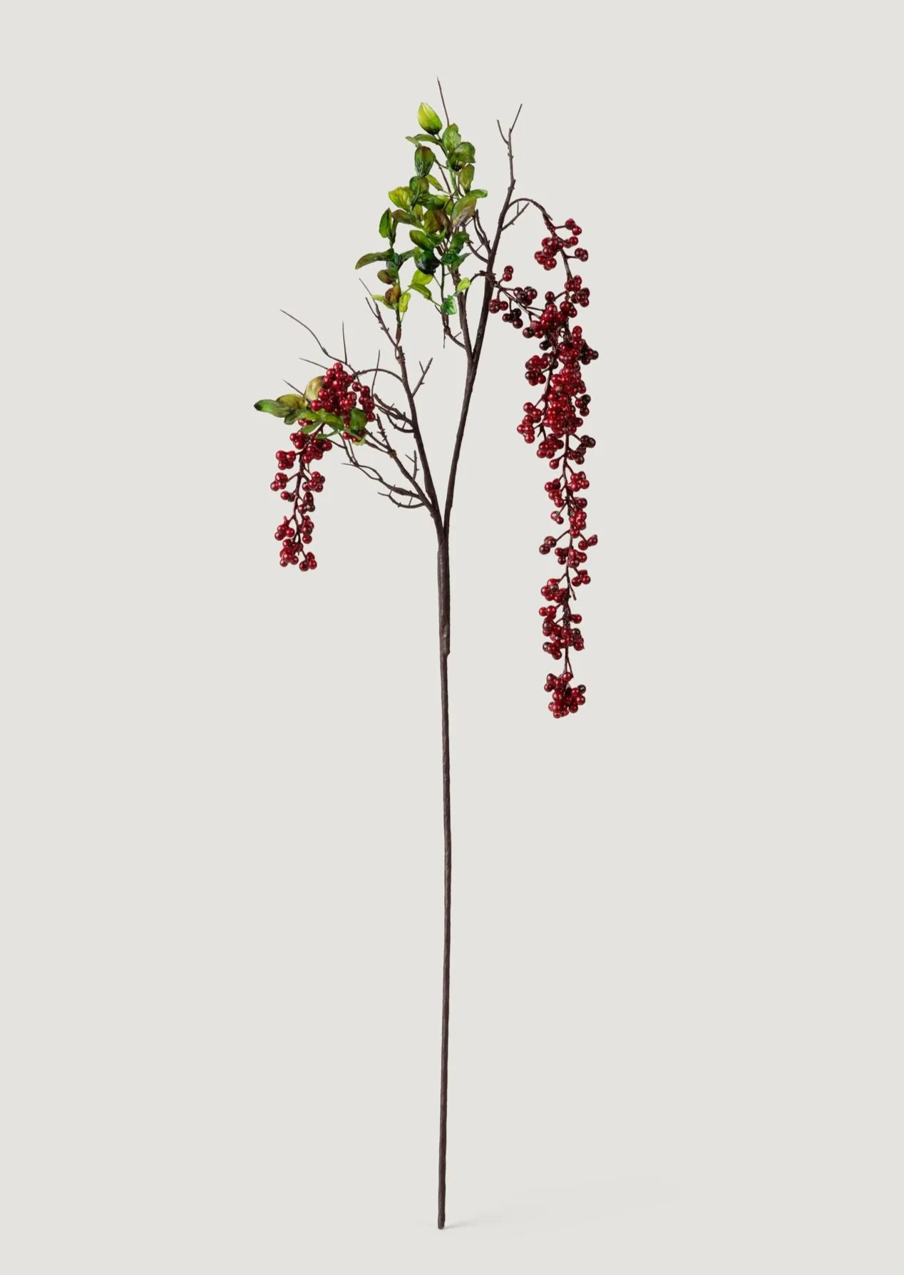 Burgundy Red Faux Hanging Berry Branch - 45" | Afloral