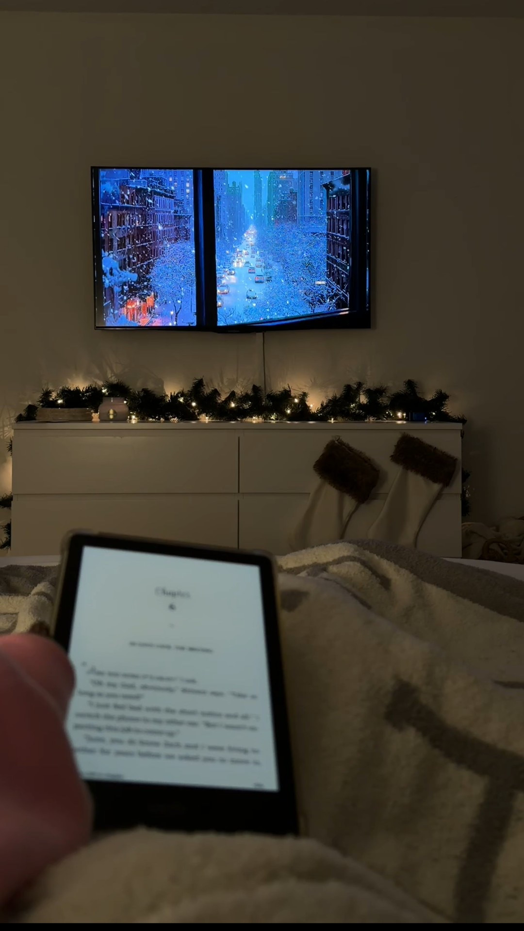 Nightly routine: reading my kindle & having cozy winter vibes!

#LTKSeasonal #LTKHome #LTKHoliday