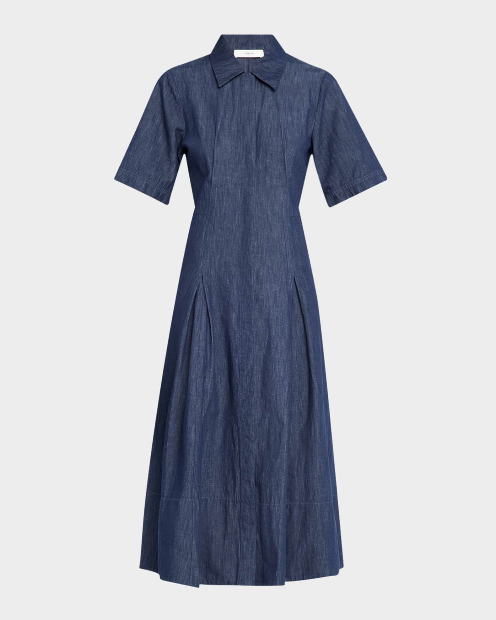 Short-Sleeve Denim Shirtdress | Neiman Marcus
