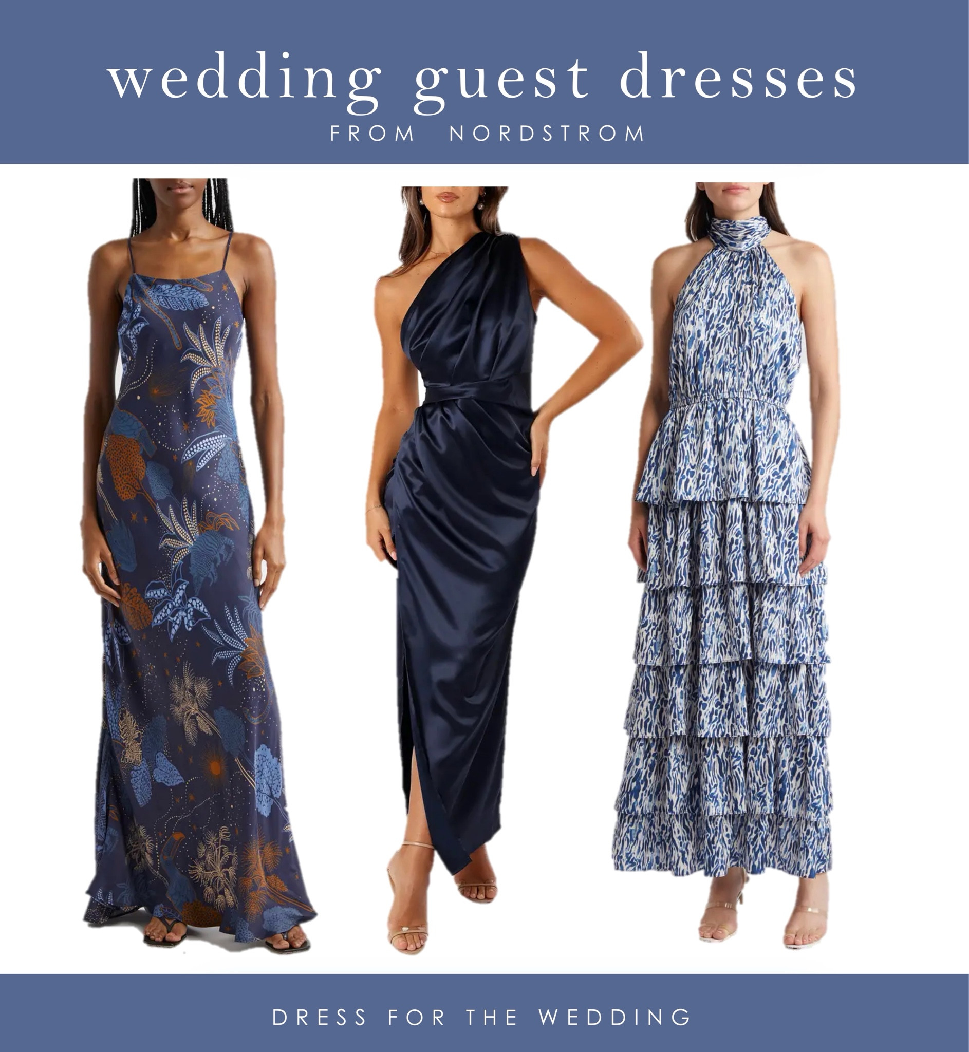 Blue wedding guest dresses, navy blue dress, dark blue dress, summer wedding guest dress, wedding guest dresses on sale, formal dress, tiered dress, black tie wedding outfit, Nordstrom dress, blue floral dress. Farm Rio dress. Follow Dress for the Wedding for cute dresses, sale alerts, wedding style and decor! Visit us at dressforthewedding.com for more! 

#LTKxNSale #LTKWedding #LTKSummerSales