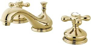 Kingston Brass KS1162AX Heritage Widespread Lavatory Faucet with Metal Cross Handle, Polished Bra... | Amazon (US)