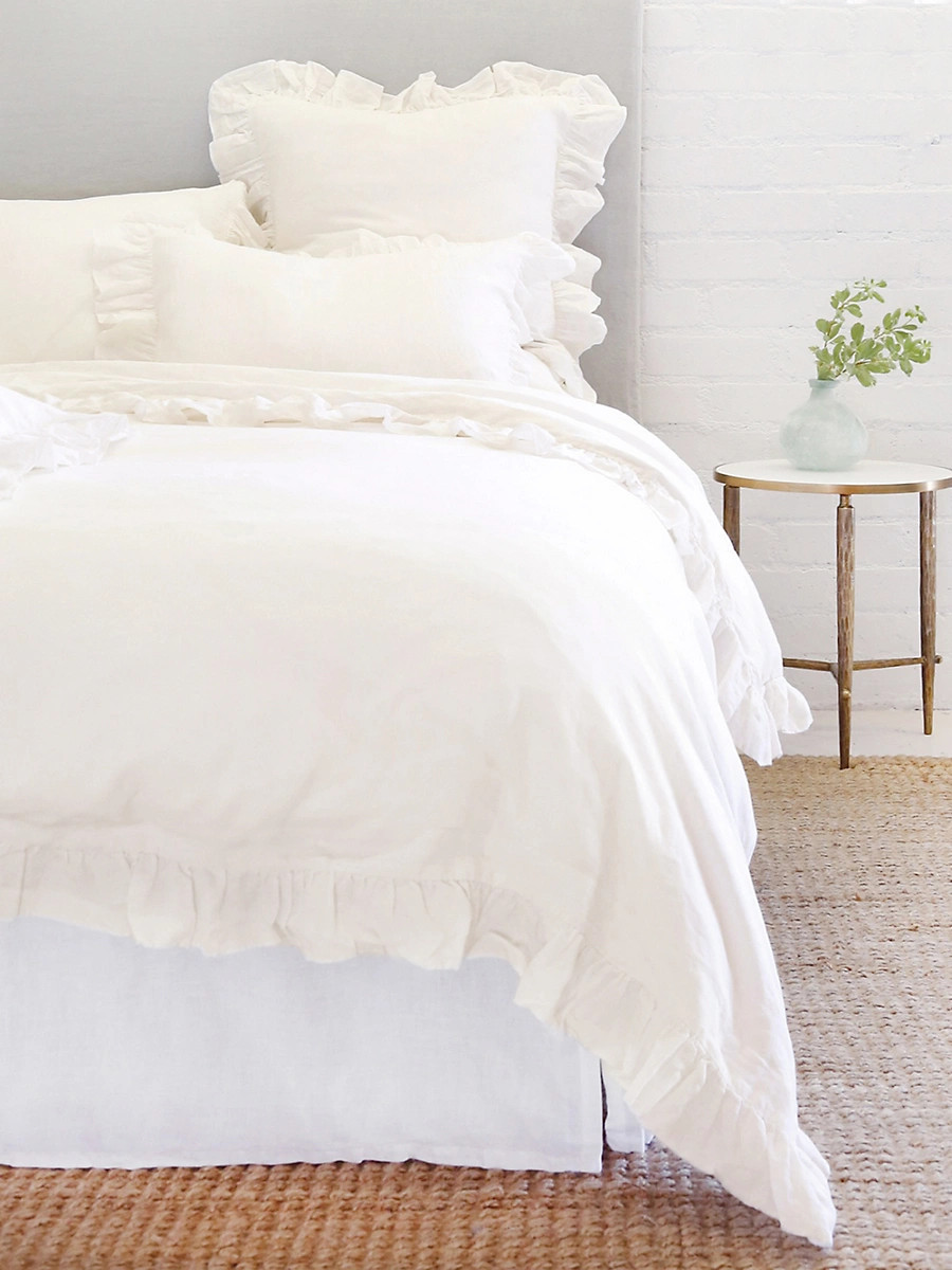 Pom Pom at Home Charlie Linen Duvet Cover - Cream - Size Euro | Saks Fifth Avenue
