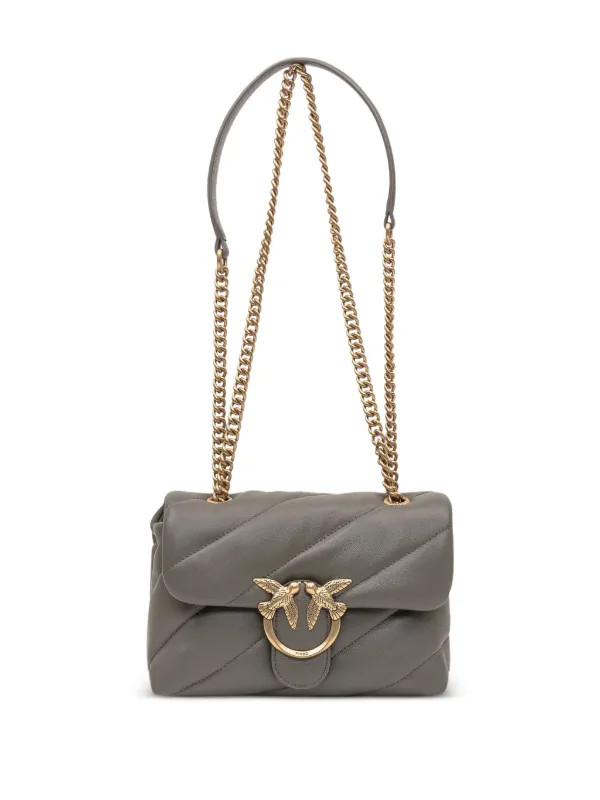 PINKO Love Quilted logo-embellished Shoulder Bag | Grey | FARFETCH | Farfetch Global