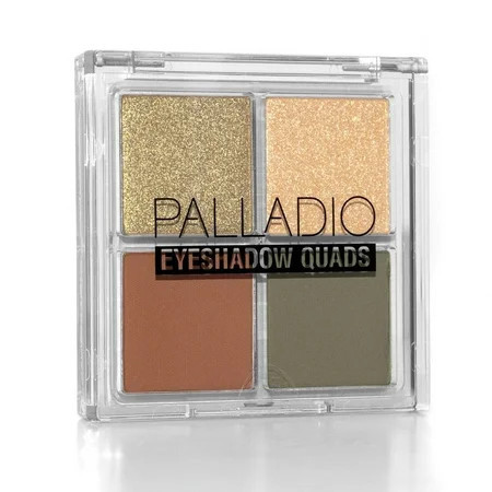 Palladio Eyeshadow Quads, Velvety Pigmented Blendable Matte, Metallic & Shimmer Finishes, Creamy Formula, Four Way Quad Eye Shadow Palette, Talc-Free (Gold Digger) | Walmart (US)