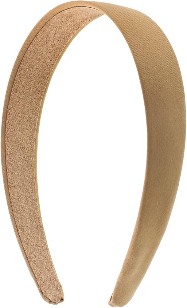 Motique Accessories 1 Inch Satin Hard Headband for Women and Girls (Light Brown) | Amazon (US)