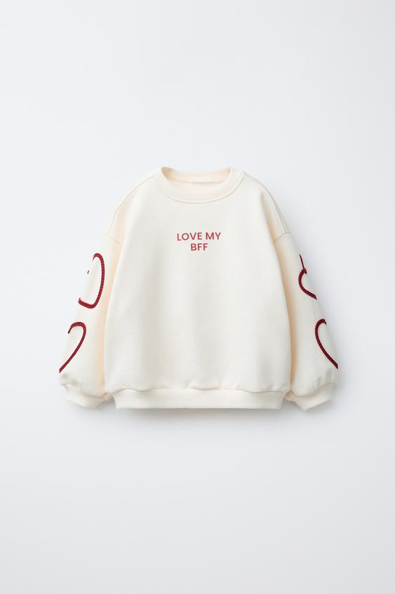 TEXT HEARTS SWEATSHIRT | Zara US