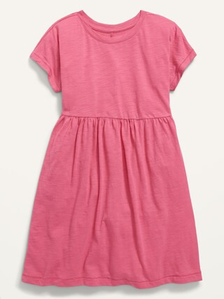 Short-Sleeve Solid Slub-Knit Dress for Girls | Old Navy (US)