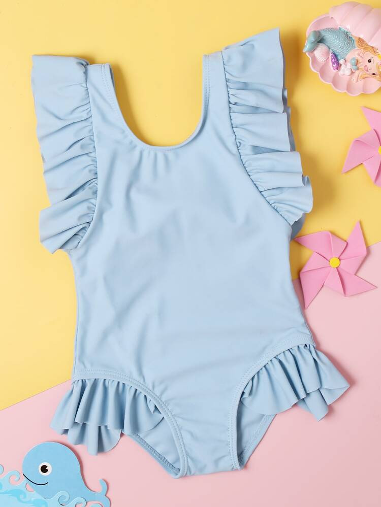 Toddler Girls Ruffle Trim One Piece Swimsuit | SHEIN