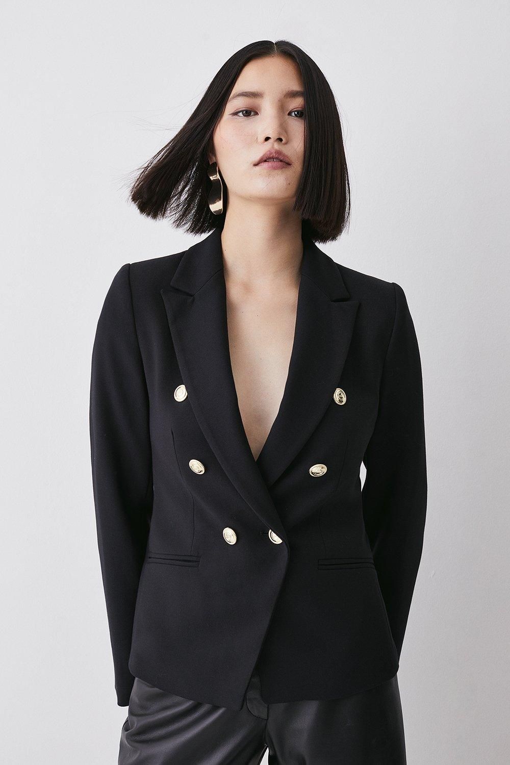 Tailored Button Military Blazer | Karen Millen US