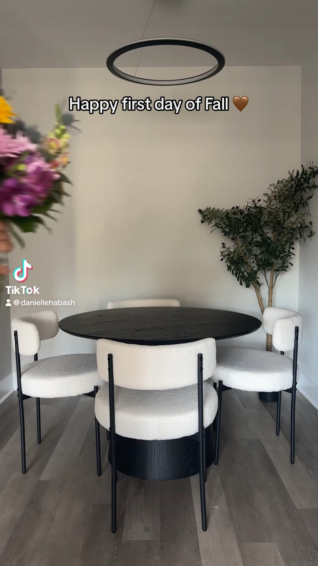 Modern dining table
Black round dining table
White Sherpa chairs 
White Boucle dining chairs
Amazon furniture
Bed bath and beyond black table 


#LTKHome