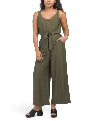 Sleeveless Wide Leg Jumpsuit With Zipper | Marshalls