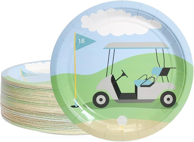Golf Birthday Party Supplies, Paper Plates (9 in., 80 Pack) | Amazon (US)
