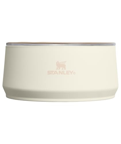 STANLEY Pet Bowl | 6-Cup (48 oz) Insulated Stainless Steel Dog & Cat Bowl | Splash-Resistant Lid | Dishwasher Safe | BPA-Free | Cream | Amazon (US)