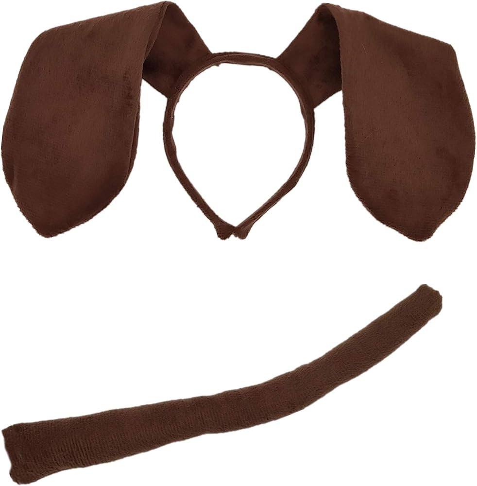 Feacole Animal Dog Long Ears Headband and Tail - Puppy Pooch Costume Accessory -Ears and Tail Set... | Amazon (US)