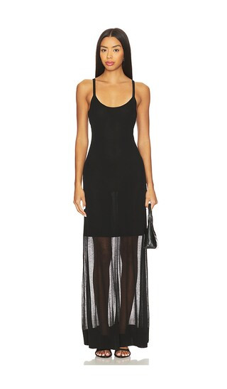 Sheer Knit Dress in Black | Revolve Clothing (Global)