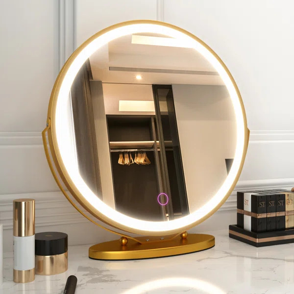 Erkki Round LED Metal Dresser Mirror | Wayfair North America