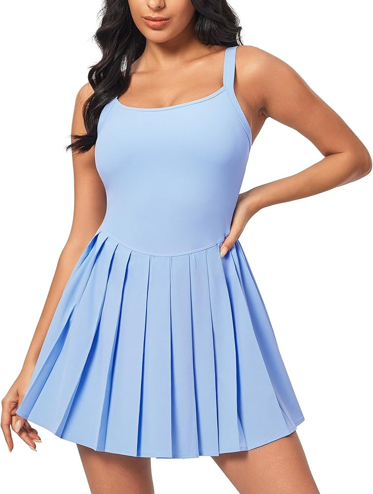IUGA Tennis Dresses for Women with Shorts Easy Pezzy Athletic Dress for Women Adjustable Straps W... | Amazon (US)