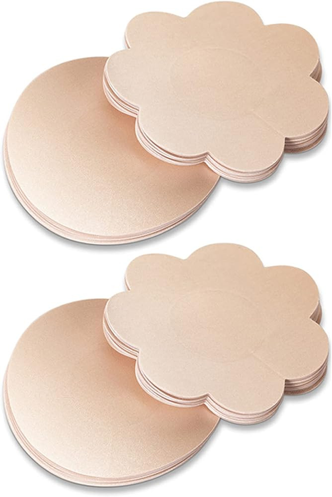 YISIBIA 80 Pieces Nipple Covers For Women Disposable Adhesive Natural & Invisible Satin Nipple Pa... | Amazon (US)