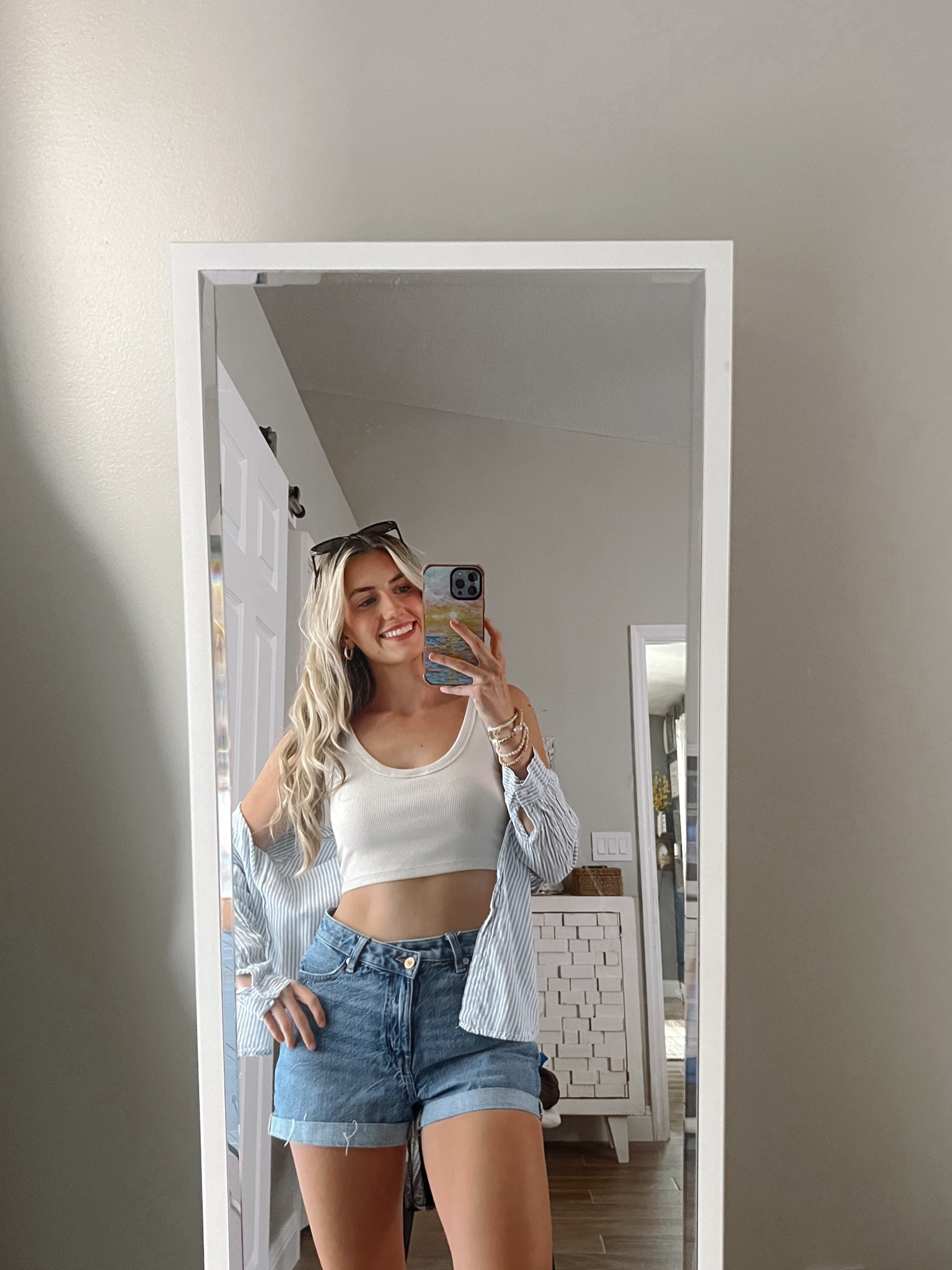 casual ootd to run errands 🤍 I have been loving over shirts to throw over tanks this summer. 

#LTKFindsUnder50 #LTKStyleTip #LTKSeasonal
