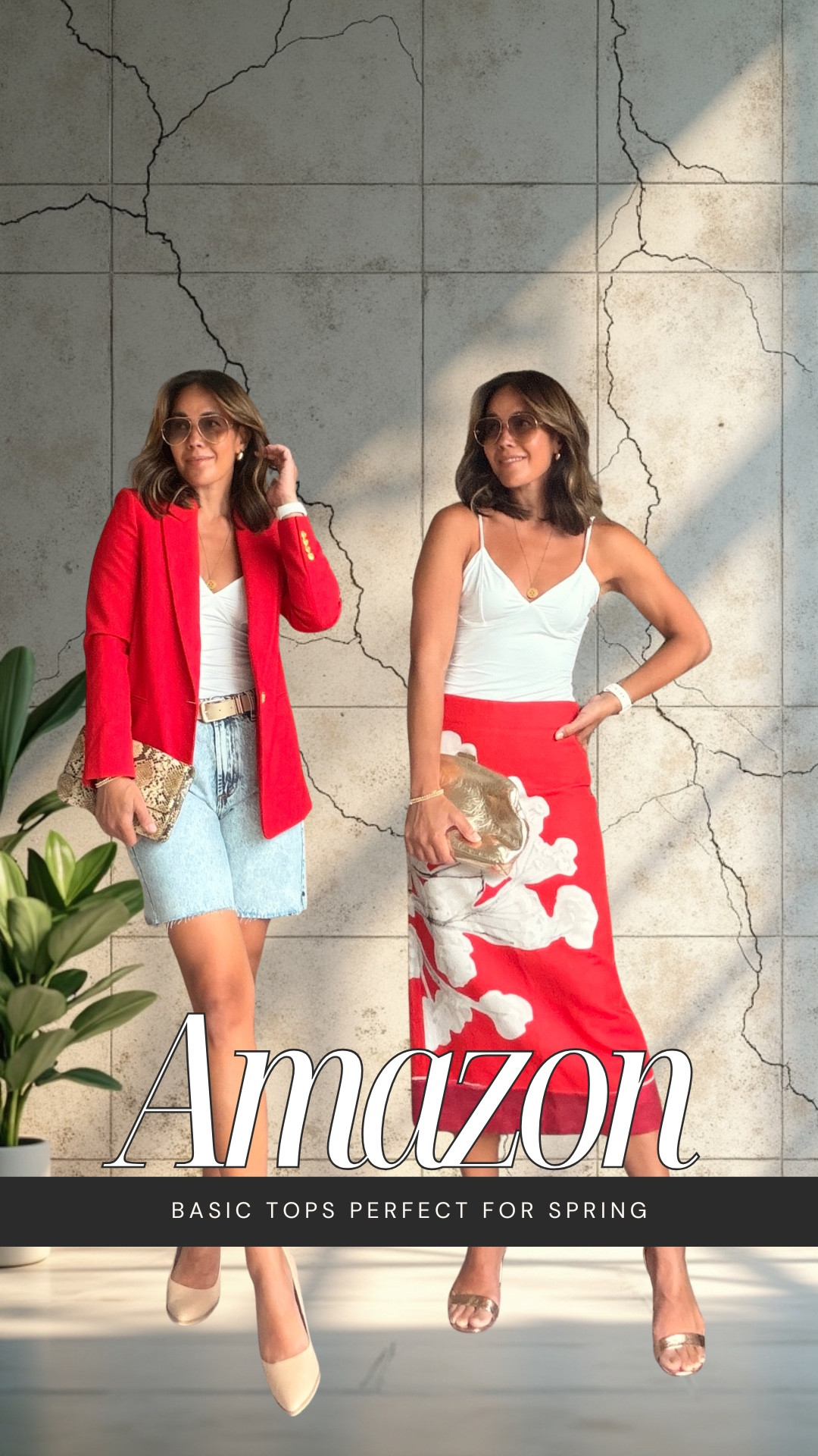 Spring Basics Series — the white top you’ll reach for on repeat.

This spaghetti strap tank is double-lined with a buttery soft feel and a flattering V neckline with subtle seamed cups that give it shape without feeling restrictive. The fit is smooth and form-hugging, and the adjustable straps make it easy to get just the right fit.

I styled it two ways here—paired with long denim shorts, a tailored blazer, and heels for a polished look, and with a floral skirt and heels for something lighter and more feminine. Just as easy to layer as it is to wear on its own.

From Amazon, comes in multiple colors. Wearing a small, true to size.

#LTKSeasonal #LTKgrwm #LTKootd