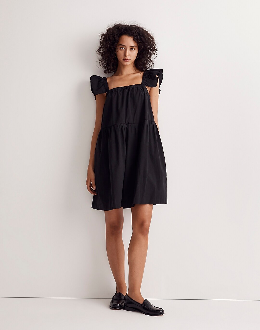 Flutter-Sleeve Square-Neck Mini Dress | Madewell