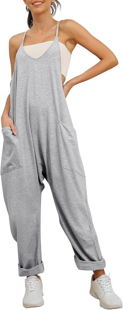 EFAN Womens Casual Jumpsuits Sleeveless Summer Rompers Loose Fit Overalls Y2k Baggy Spaghetti Str... | Amazon (US)