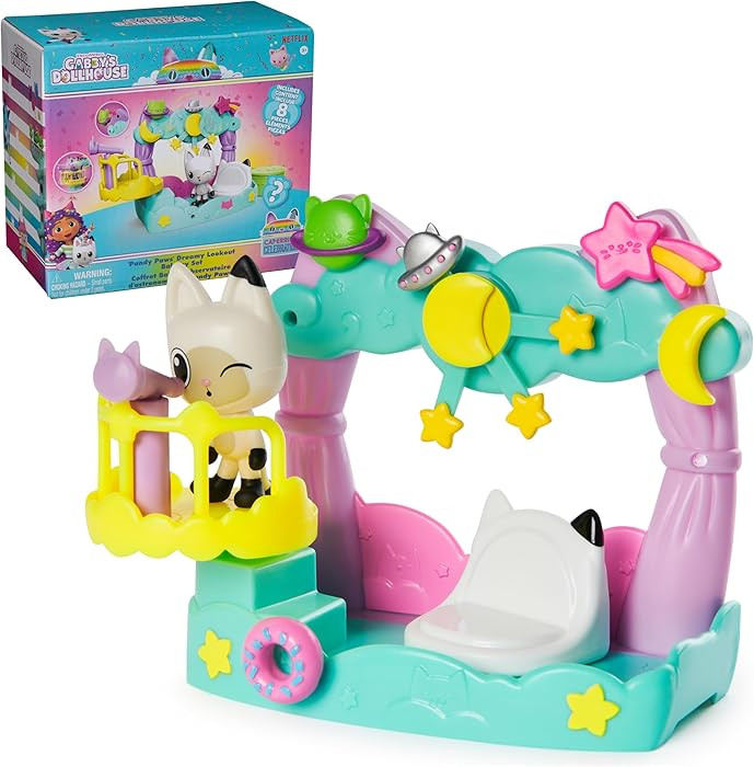 Gabby\u2019s Dollhouse, Pandy Paws Dreamy Balcony Playset, 8-Pieces with Toy Figures, Doll House ... | Amazon (US)