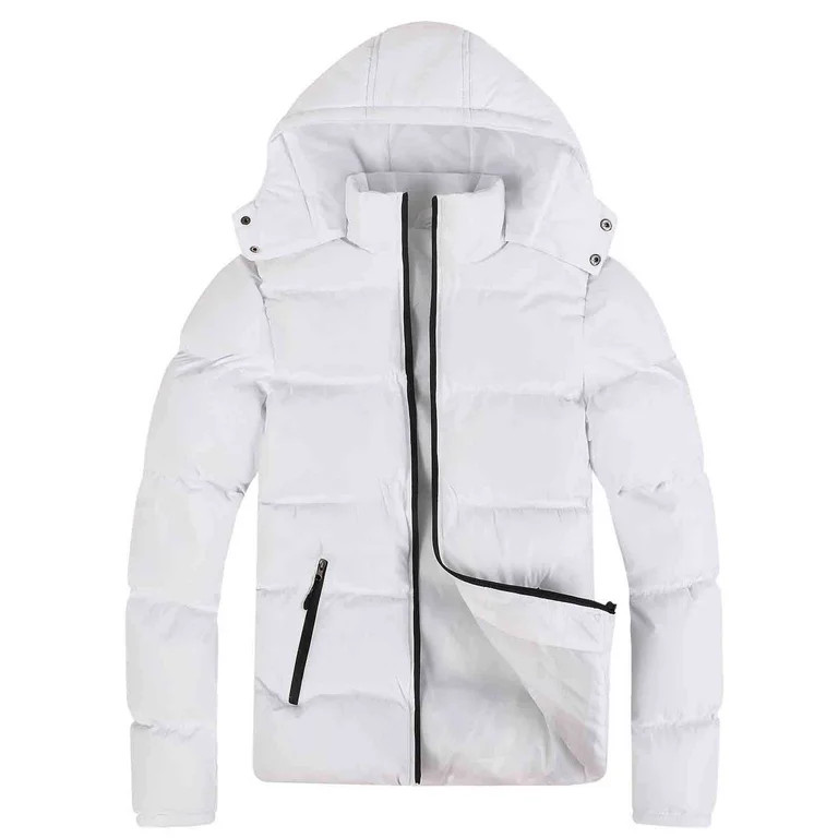 MADHERO Men's Puffer Jacket Water-Resistant Insulated Down Alternative Outerwear Coats White Size... | Walmart (US)