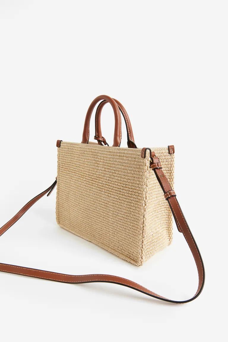 Crossbody Straw Bag - Beige/brown - Ladies | H&M US | H&M (US + CA)