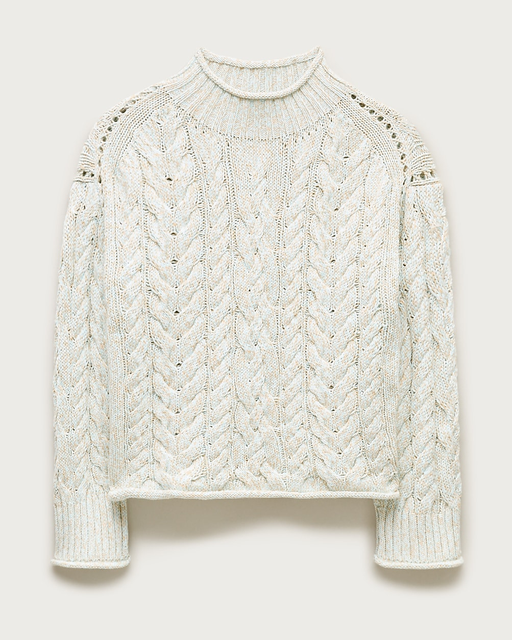 2025 Rollneck™ cable-knit sweater in marled heritage cotton | J. Crew US