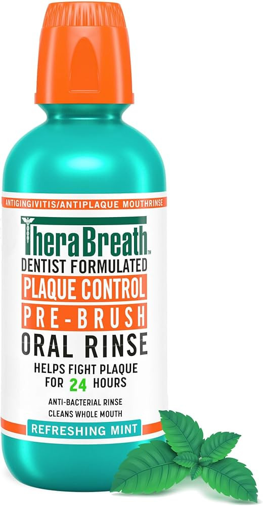 TheraBreath Plaque Control Pre-Brush Oral Rinse, Refreshing Mint Flavor, Antigingivitis and Antip... | Amazon (US)