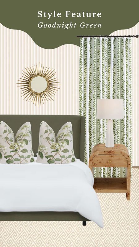 We love a green bedroom! This is a fun mix of high and low items to complete your room design! 

#LTKsalealert #LTKhome