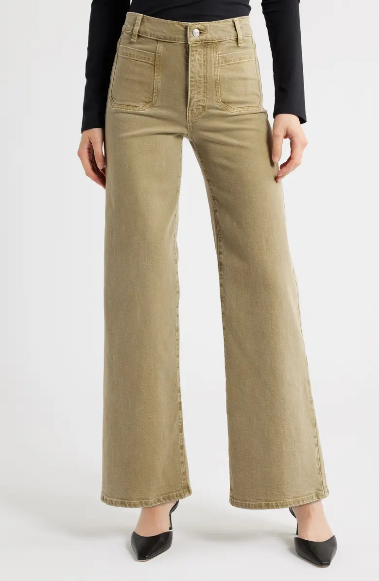 FRAME Le Slim Palazzo Patch Pocket High Waist Wide Leg Jeans | Nordstrom | Nordstrom