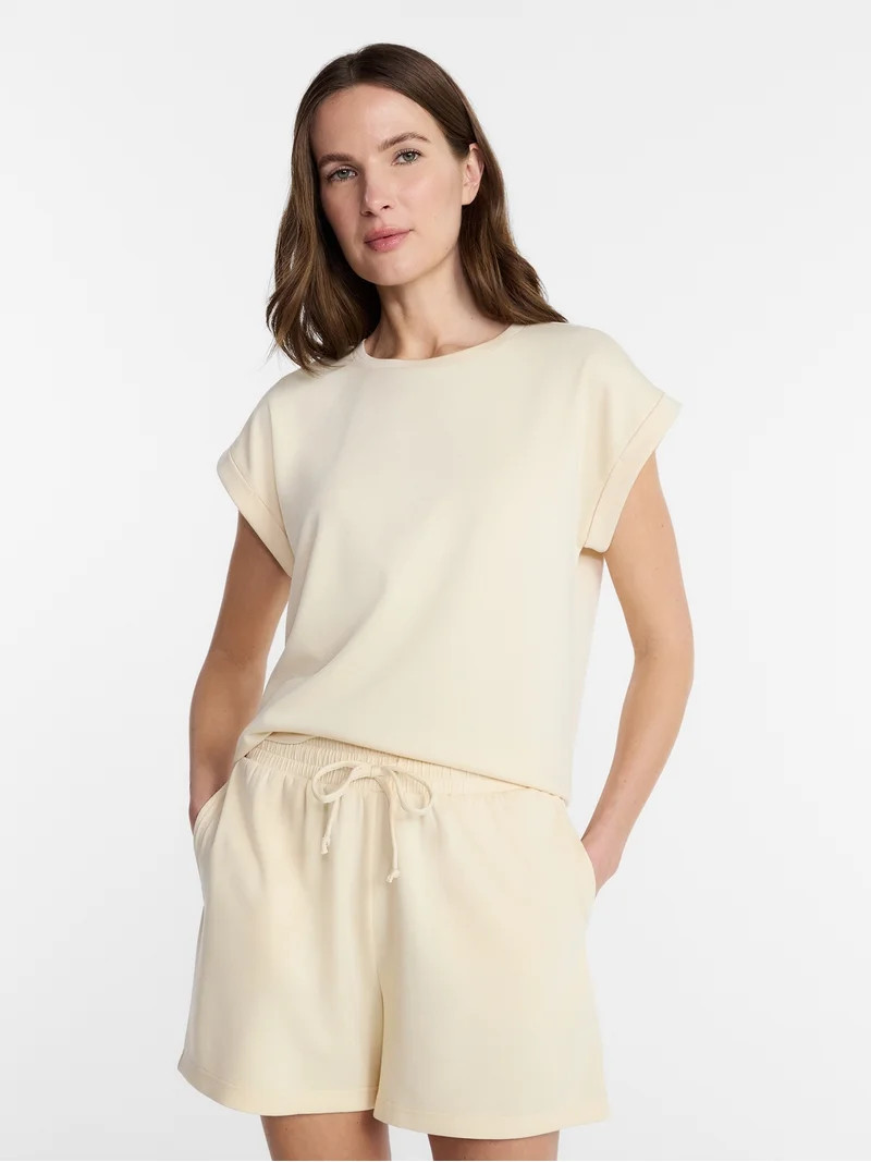 Lissome Women's Scuba Knit Top and Shorts Sleep Set, 2-Piece, Sizes S-4X | Walmart (US)
