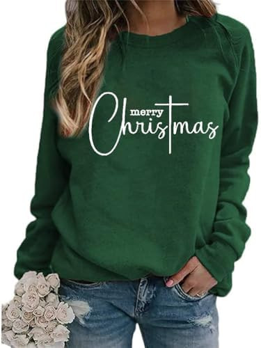 Ykomow Snowman Wine Cheers Sweatshirts Women Long Sleeve Christmas Graphic Tees Funny Xmas Tops | Amazon (US)