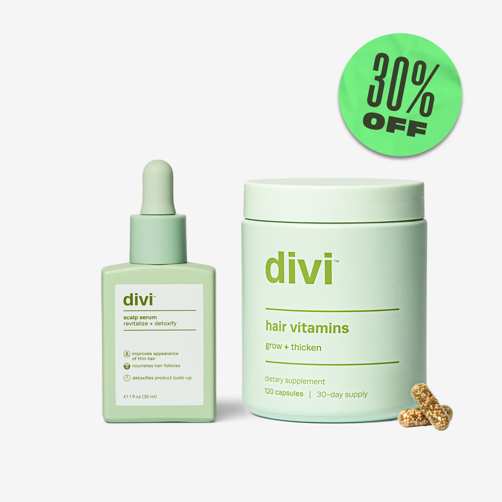 Divi Healthy Hair Bundle | Scalp Serum and Hair Vitamins For Healthy Hair | Divi Official