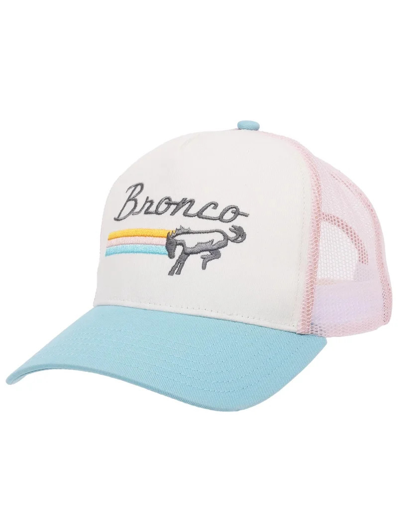 Ladies Ford Bronco Embroidered Logo Trucker Hat, Blush, One Size Fits Most | Walmart (US)