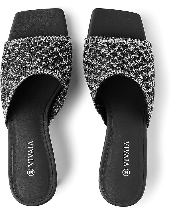 VIVAIA Juliet Square-Toe Block Heel Slide Women's Casual Slip on Washable Comfortable Shoes Squar... | Amazon (US)