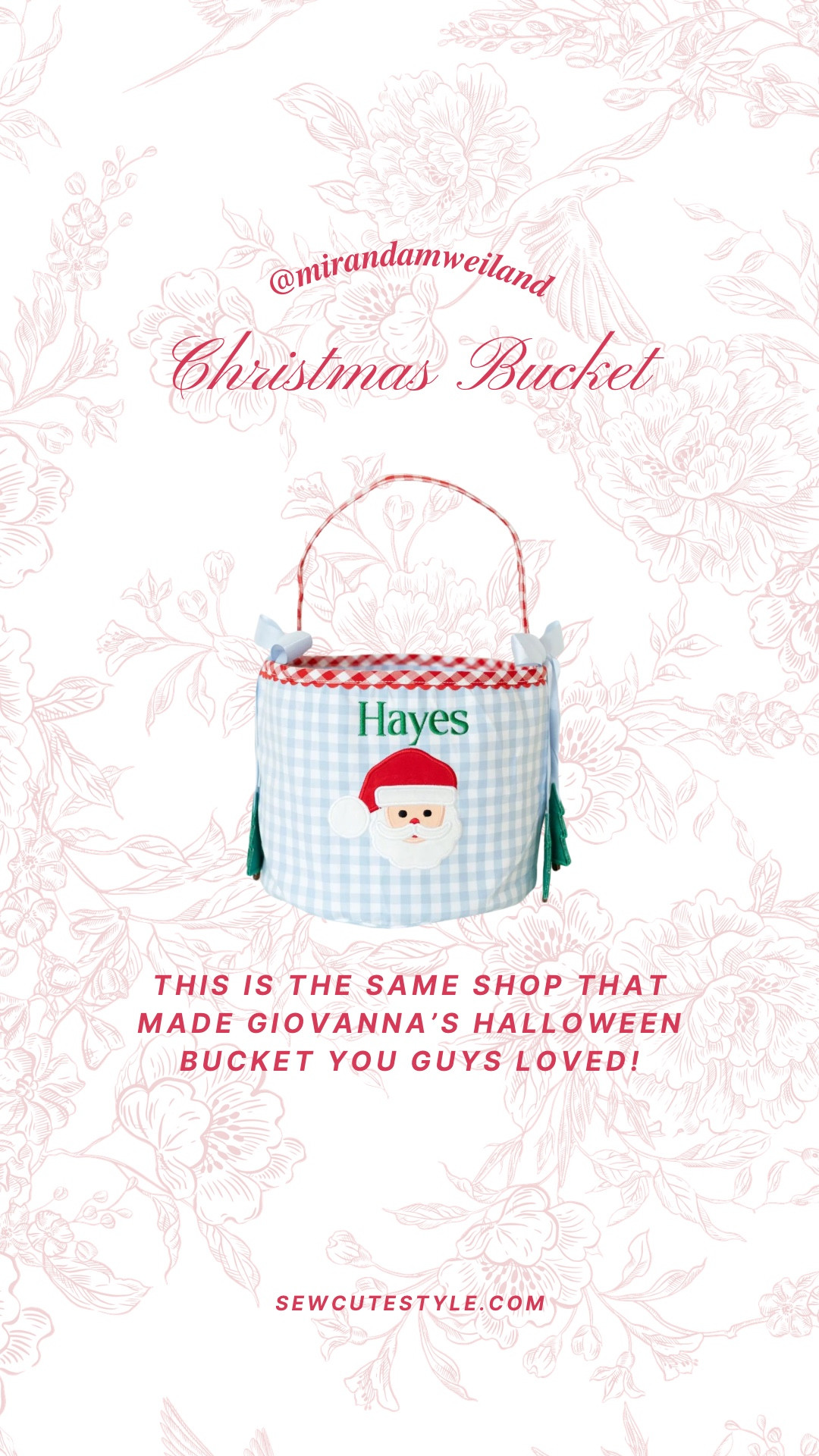 The cutest Christmas bucket! This is the same shop that made Giovanna’s Halloween trick or treat bucket 

Baby gifts / baby Christmas gifts / baby gift guide / kids gift guide / Christmas kids gift guide / kids gift guide / toddler gift guide

#LTKBaby #LTKKids #LTKHoliday