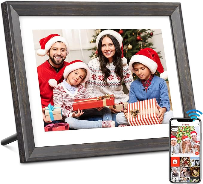 YunQiDeer Digital Picture Frame WiFi 10.1 inch IPS Touch Screen HD Display,16GB Storage, Auto-Rot... | Amazon (US)